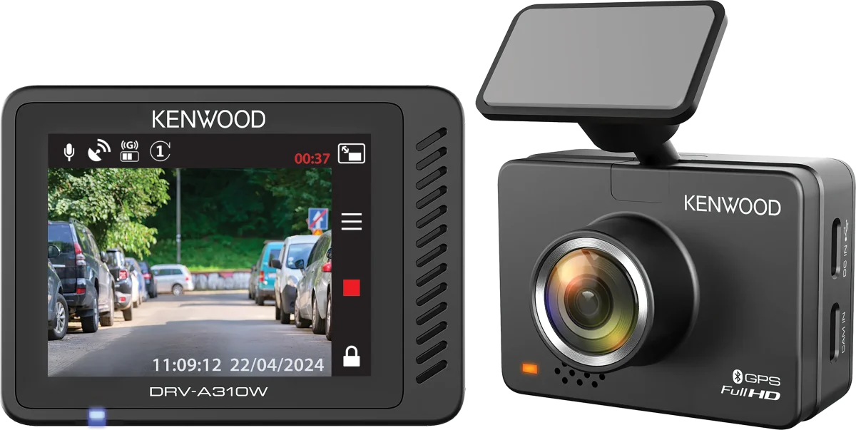 Kenwood DRV-A310W Dashcam mit 2,0 Zoll LCD-Display, Full HD-Aufnahme und drahtloser Verbindung – Bild 1