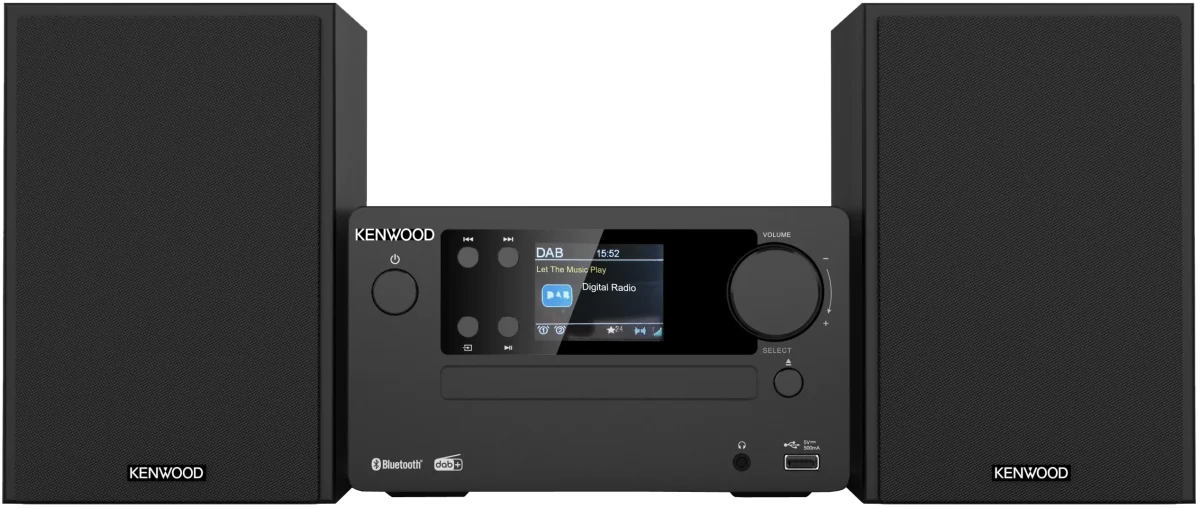 Kenwood M-725DAB-B Micro HiFi-System mit CD, USB, DAB+ und Bluetooth Audio-Streaming – Bild 1
