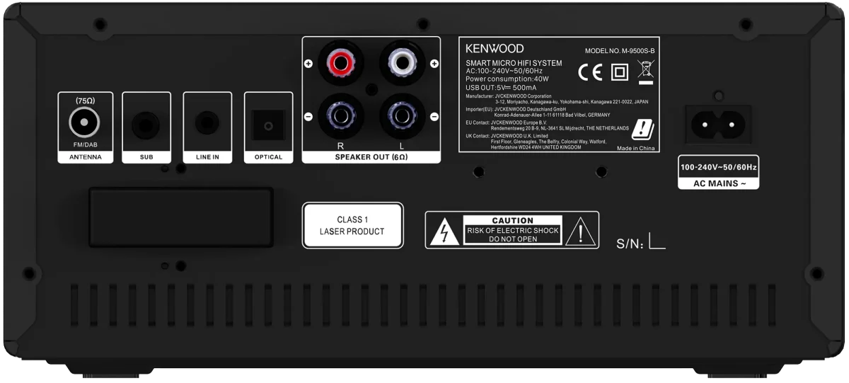Kenwood M-9500S-B Smart Micro Hi-Fi System mit Internetradio, DAB+, CD/USB und Audiostreaming – Bild 2